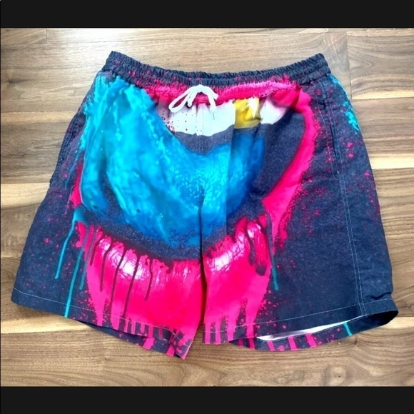 Mens Rage On Sz XXL 2XL Swim Trunks Mesh Lined Pockets Boardshorts Gray EUC - Picture 5 of 5